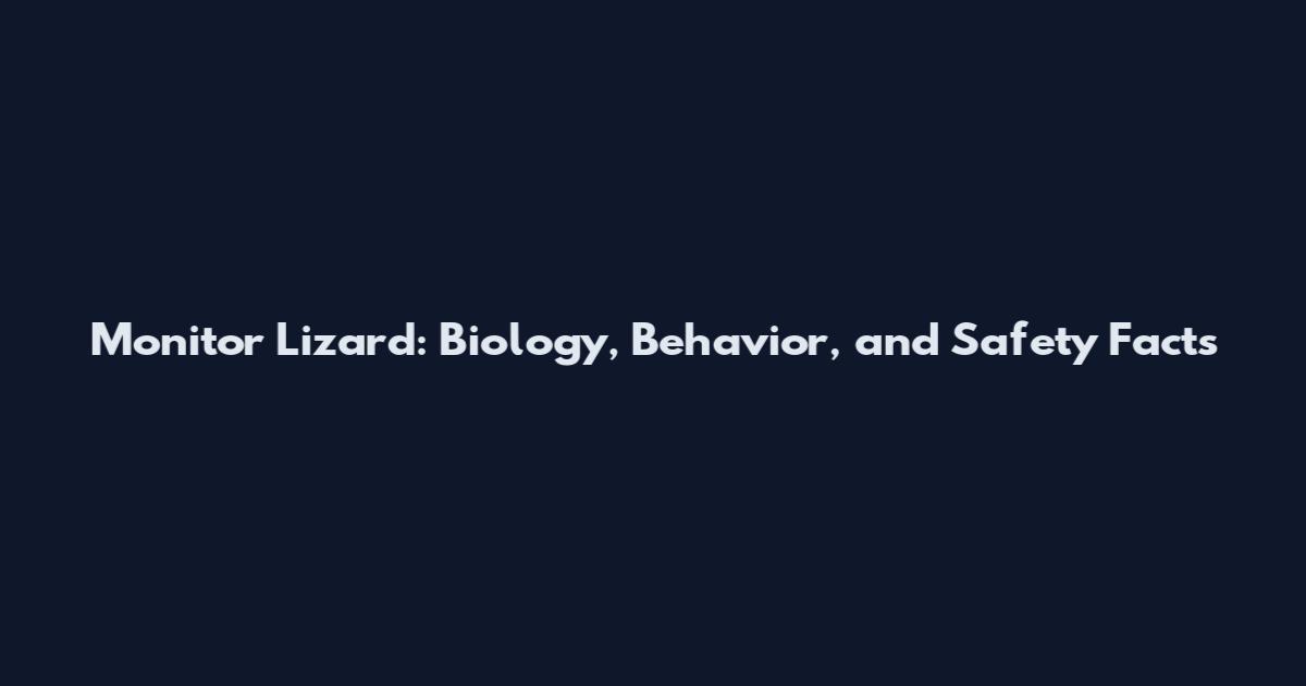 Monitor Lizard: Biology, Behavior, and Safety Facts