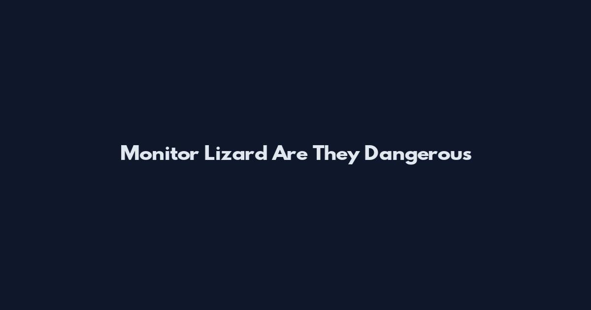 Monitor Lizard Are They Dangerous
