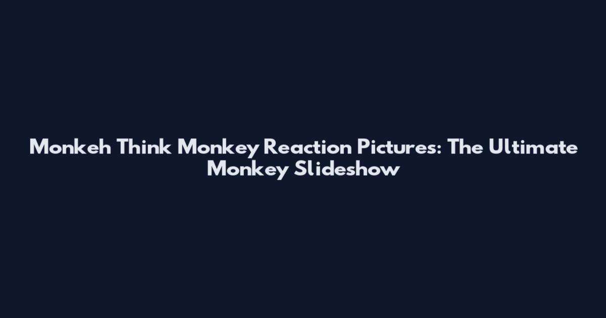 Monkeh Think Monkey Reaction Pictures: The Ultimate Monkey Slideshow