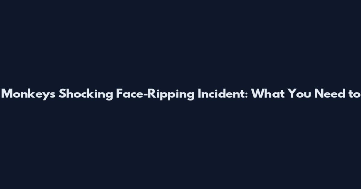 Monkey's Shocking Face-Ripping Incident: What You Need to