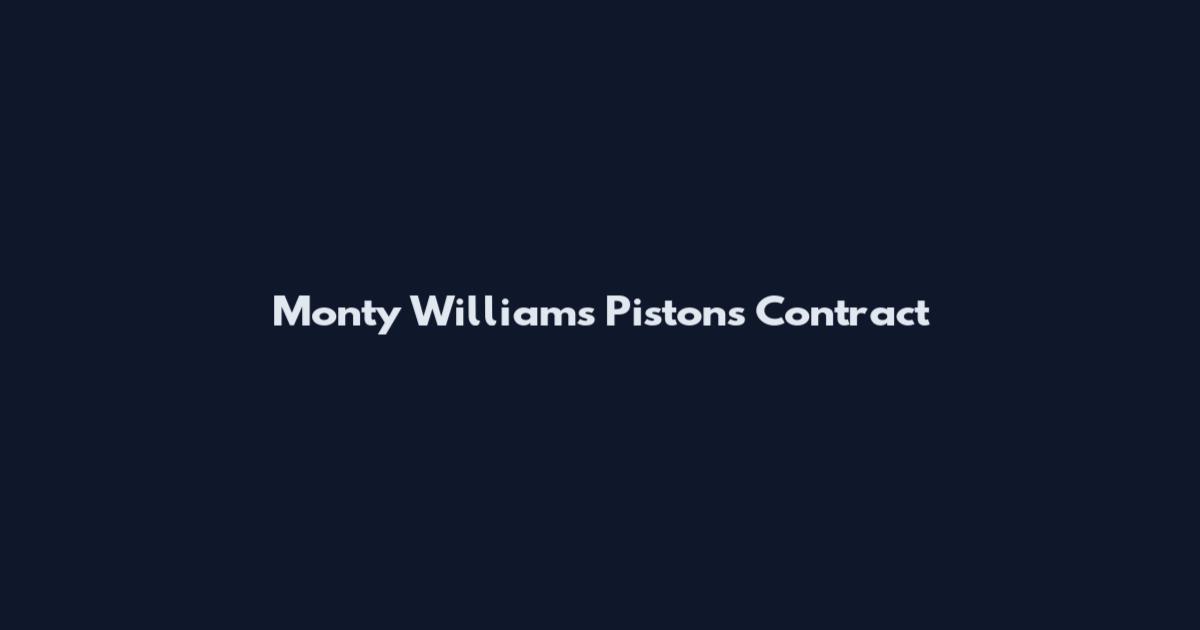 Monty Williams Pistons Contract