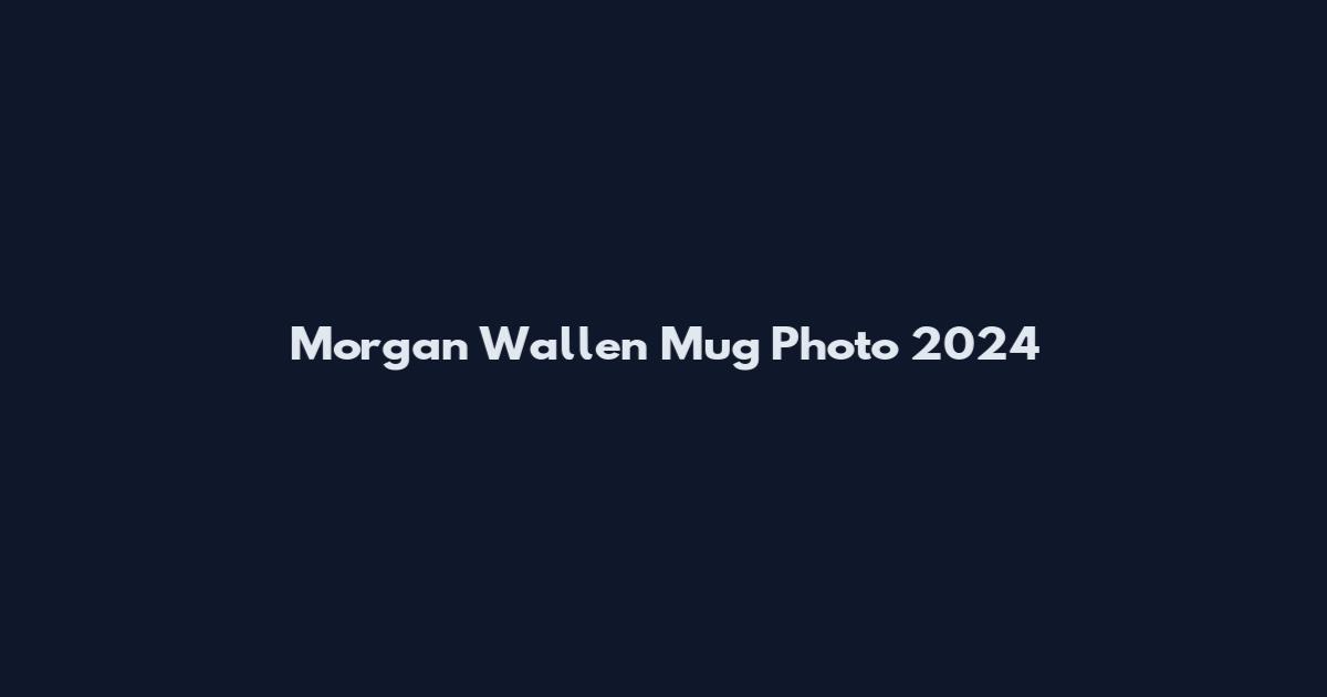 Morgan Wallen Mug Photo 2024