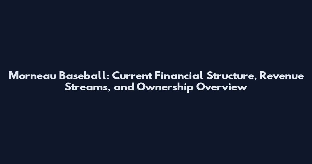 Morneau Baseball: Current Financial Structure, Revenue Streams, and Ownership Overview