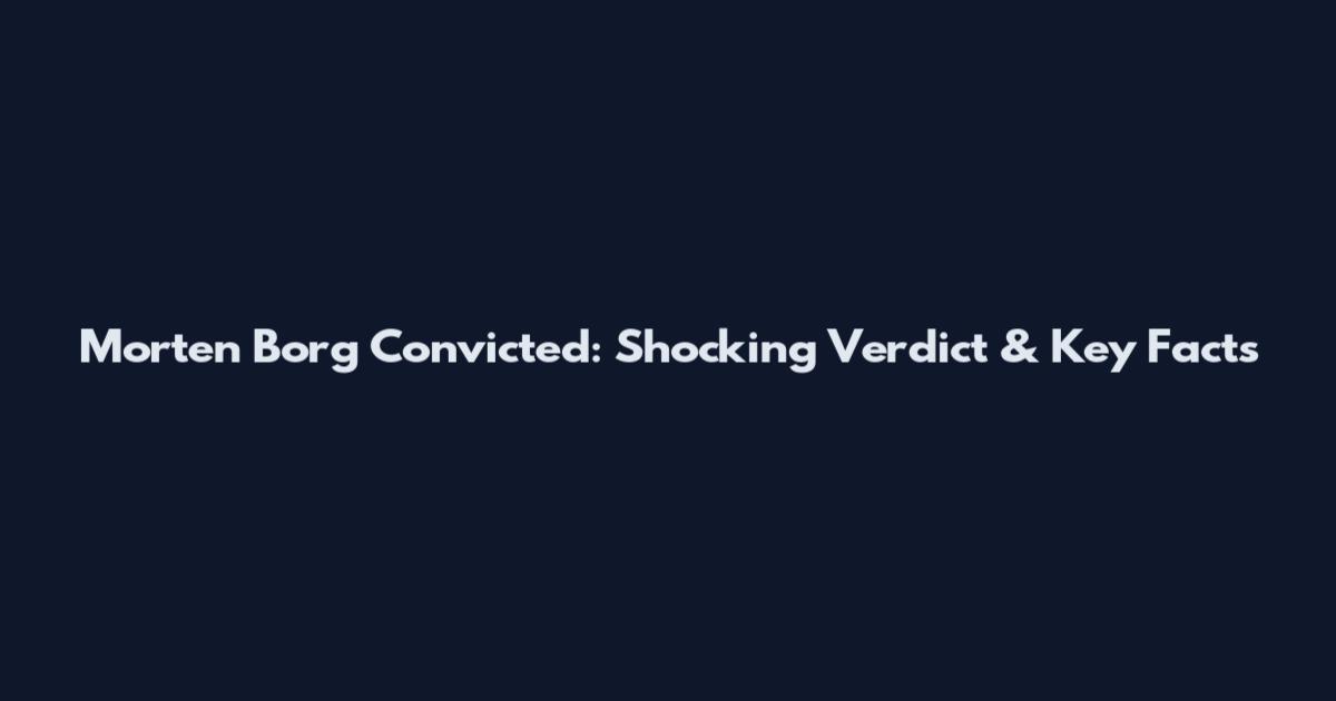 Morten Borg Convicted: Shocking Verdict & Key Facts