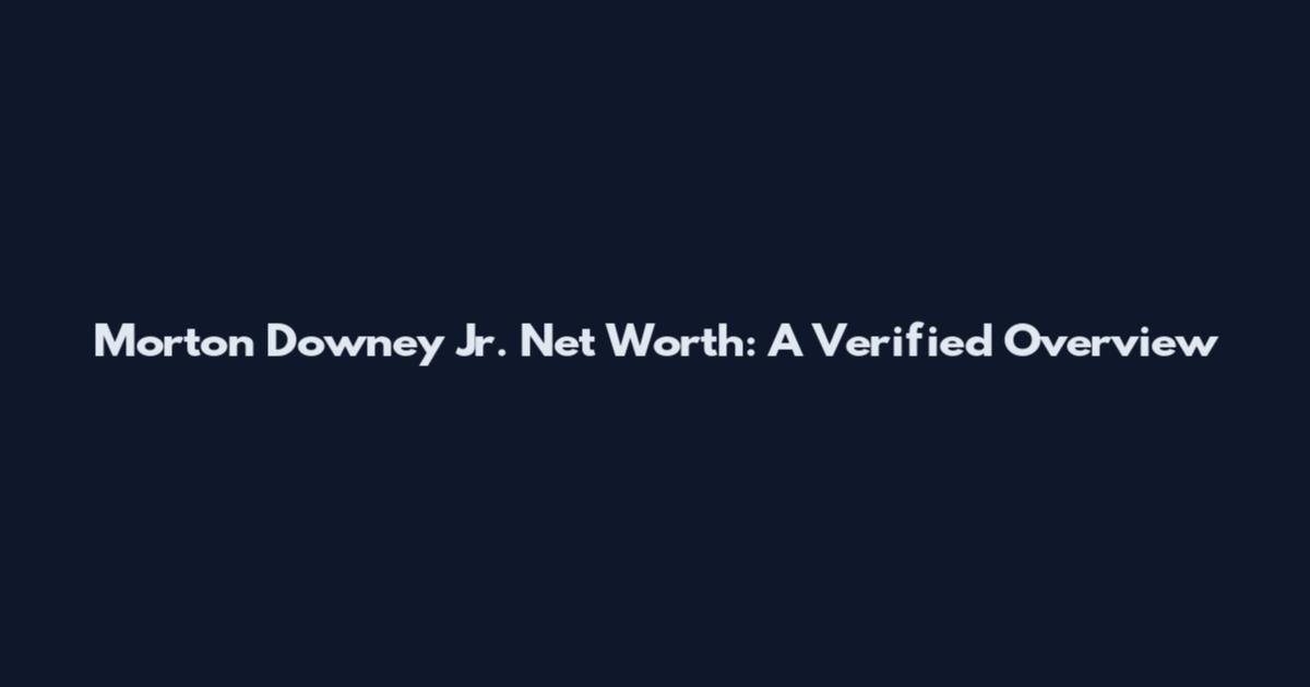 Morton Downey Jr. Net Worth: A Verified Overview