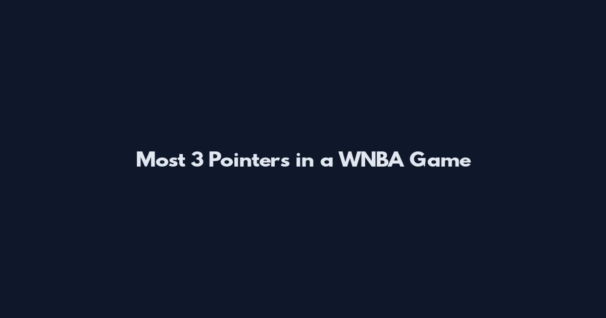 Most 3 Pointers in a WNBA Game