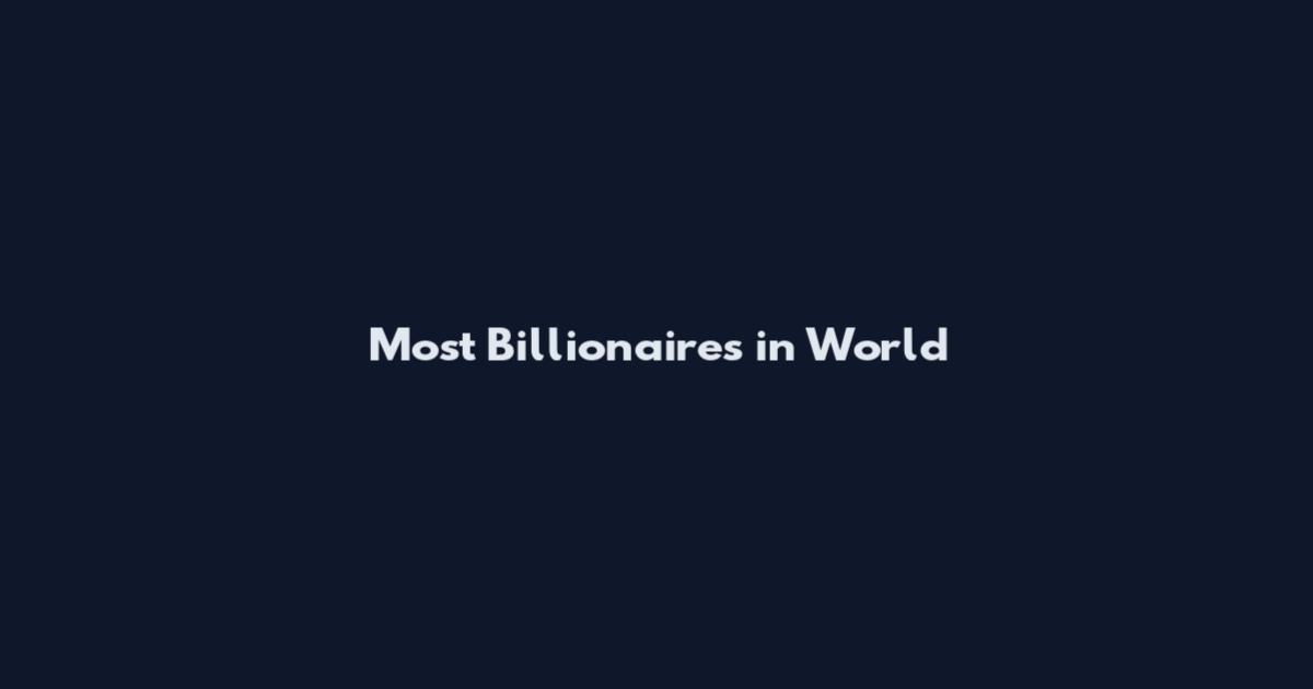 Most Billionaires in World
