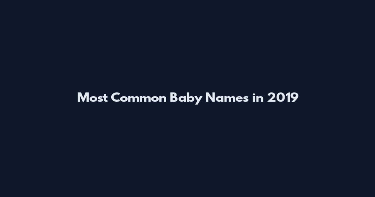 Most Common Baby Names in 2019