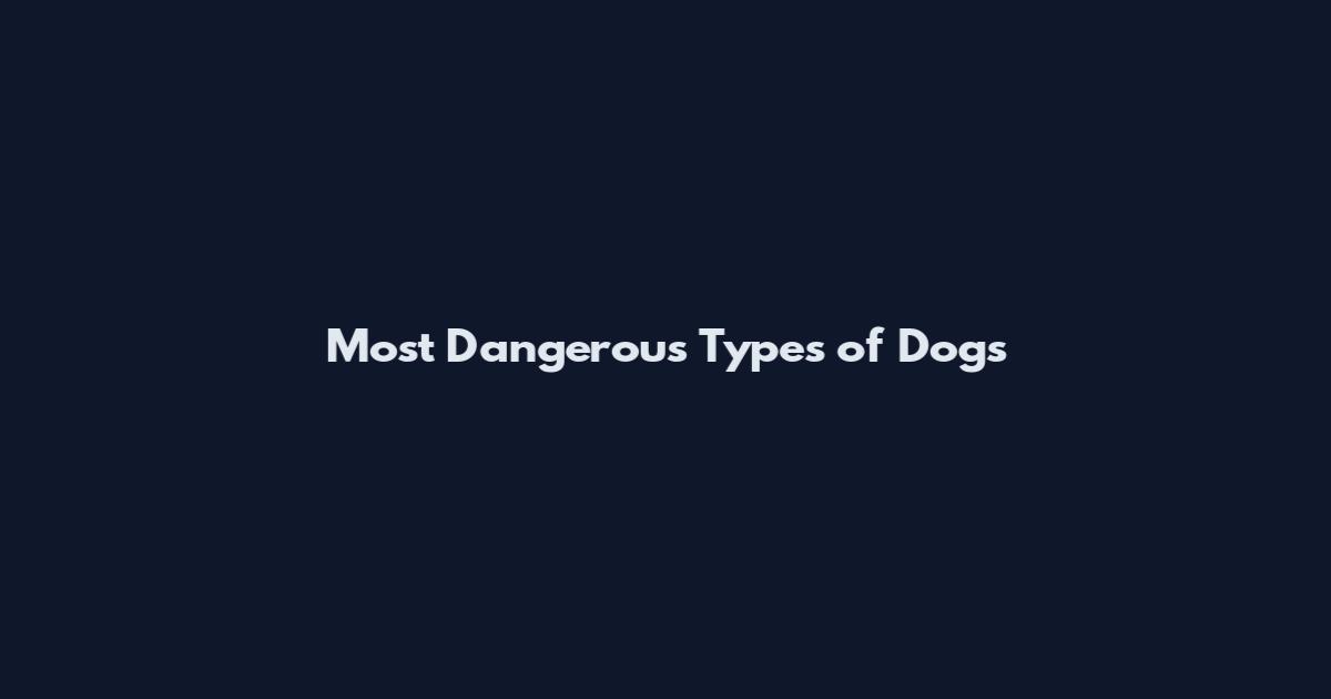 Most Dangerous Types of Dogs