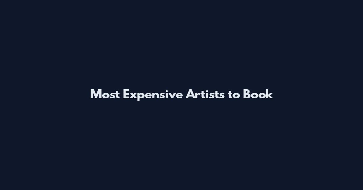 Most Expensive Artists to Book