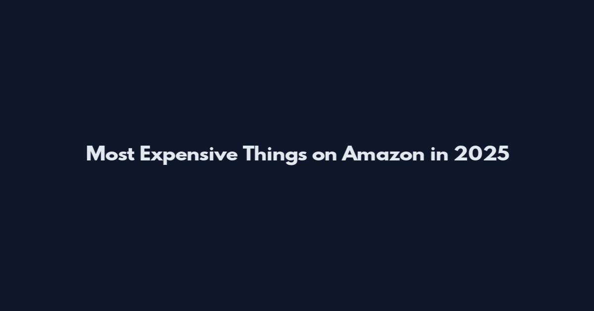 Most Expensive Things on Amazon in 2025