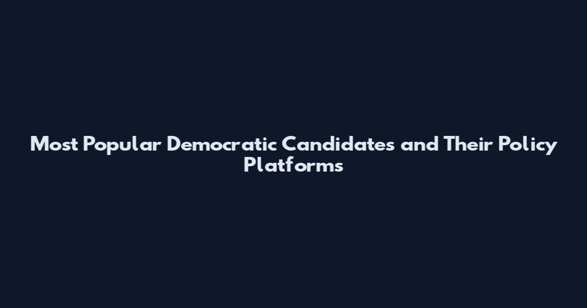 Most Popular Democratic Candidates and Their Policy Platforms