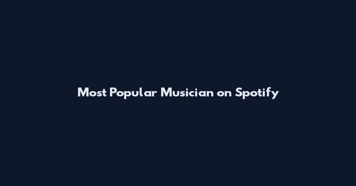 Most Popular Musician on Spotify