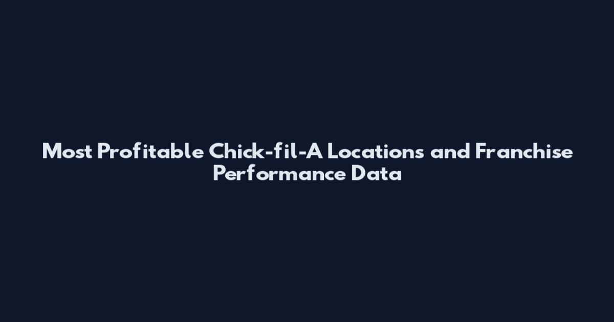 Most Profitable Chick-fil-A Locations and Franchise Performance Data