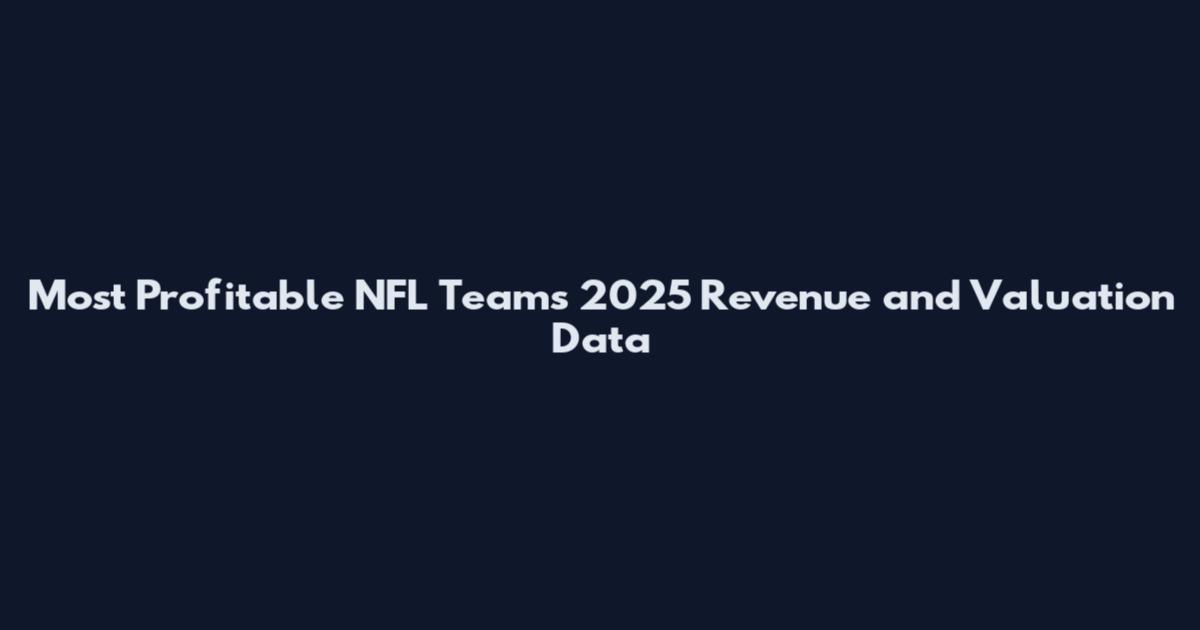 Most Profitable NFL Teams 2025 Revenue and Valuation Data