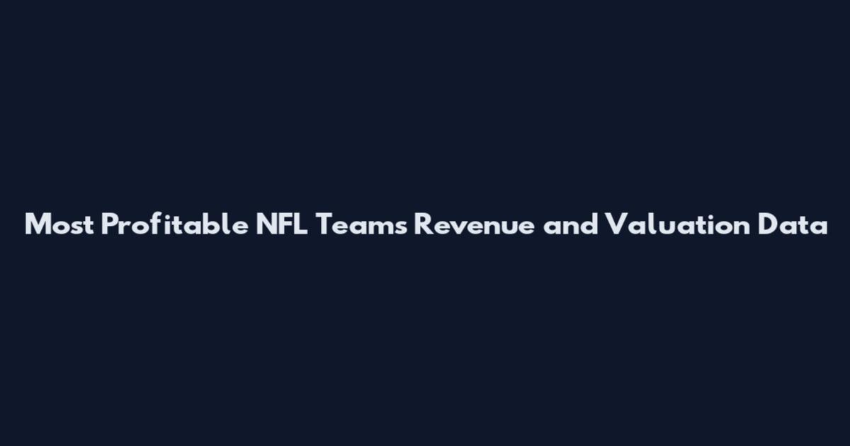 Most Profitable NFL Teams Revenue and Valuation Data