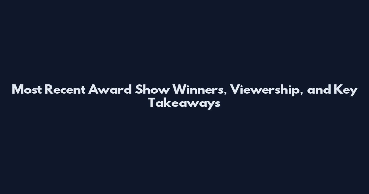 Most Recent Award Show Winners, Viewership, and Key Takeaways