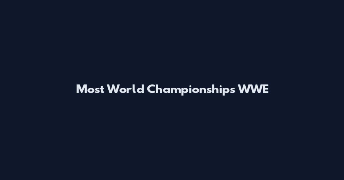 Most World Championships WWE