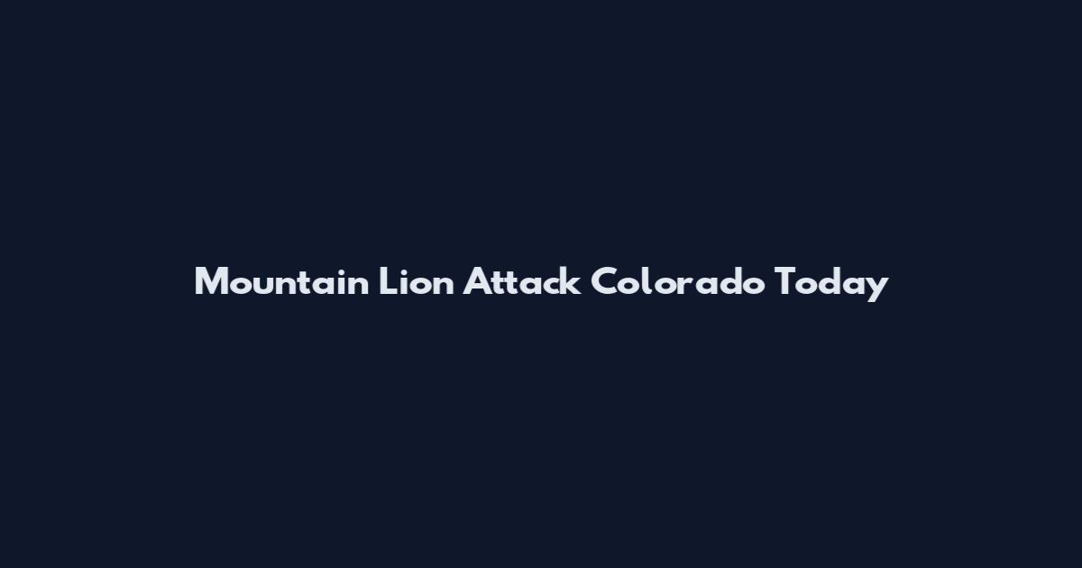 Mountain Lion Attack Colorado Today