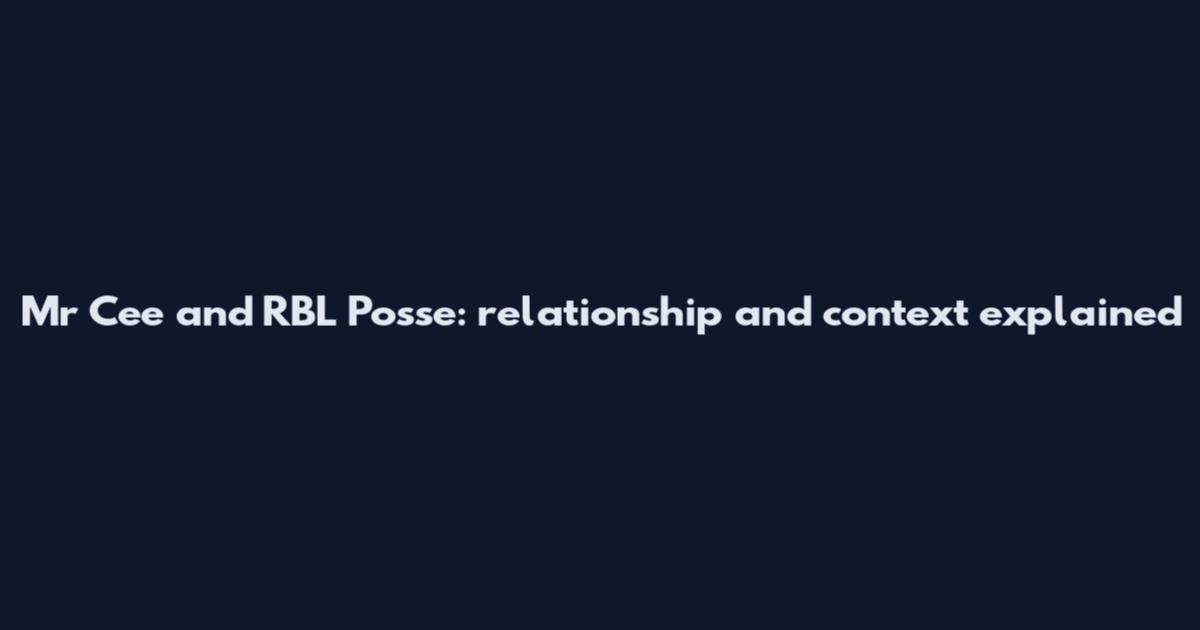 Mr Cee and RBL Posse: relationship and context explained