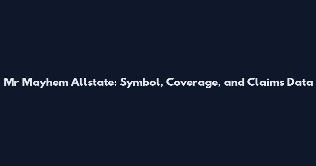 Mr Mayhem Allstate: Symbol, Coverage, and Claims Data