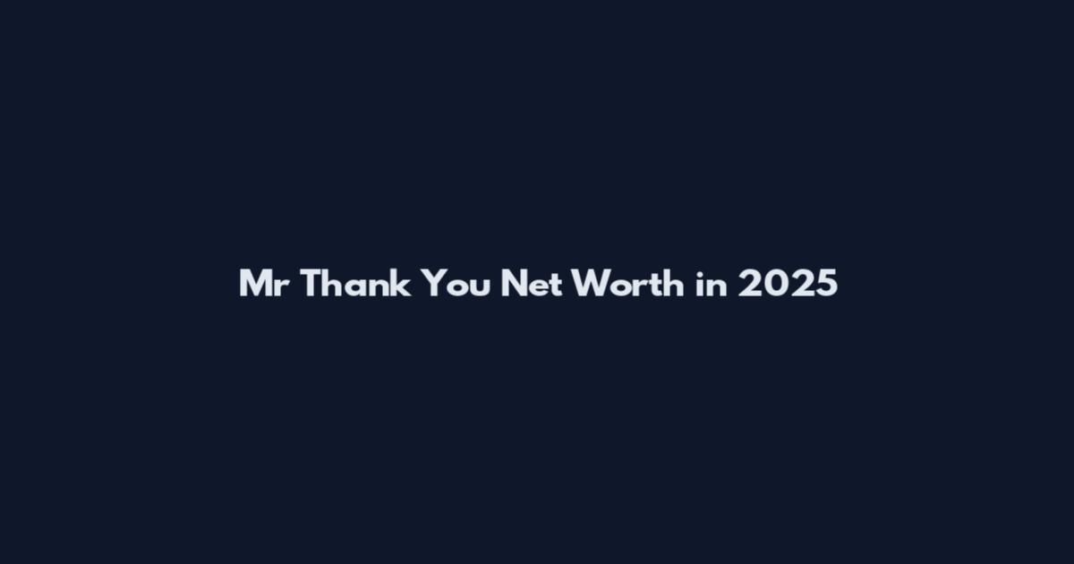 Mr Thank You Net Worth in 2025
