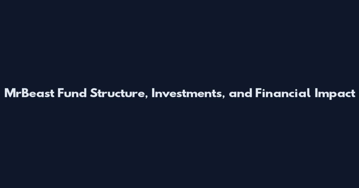 MrBeast Fund Structure, Investments, and Financial Impact