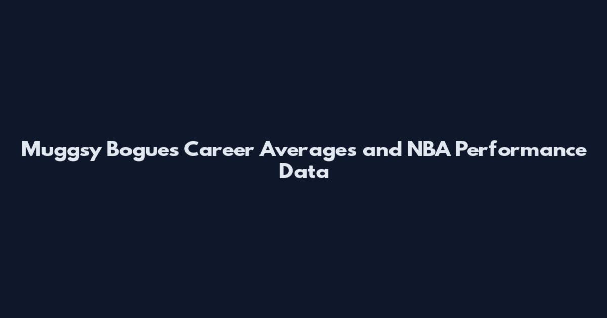 Muggsy Bogues Career Averages and NBA Performance Data