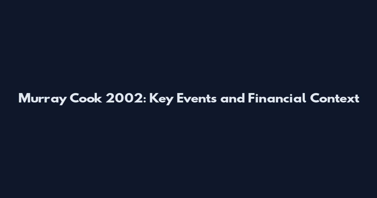 Murray Cook 2002: Key Events and Financial Context