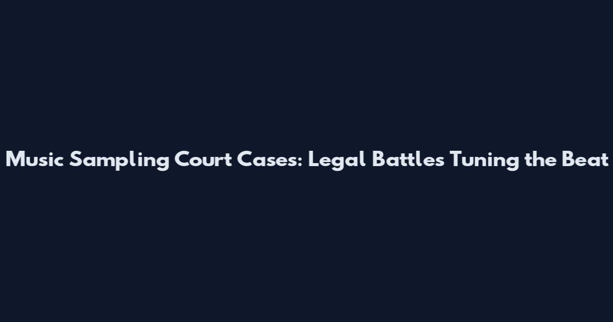 Music Sampling Court Cases: Legal Battles Tuning the Beat