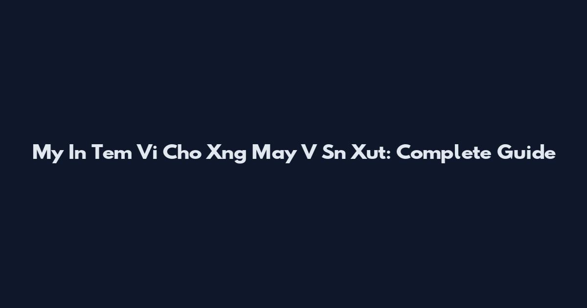 My In Tem Vi Cho Xng May V Sn Xut: Complete Guide