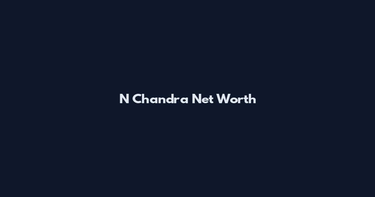 N Chandra Net Worth