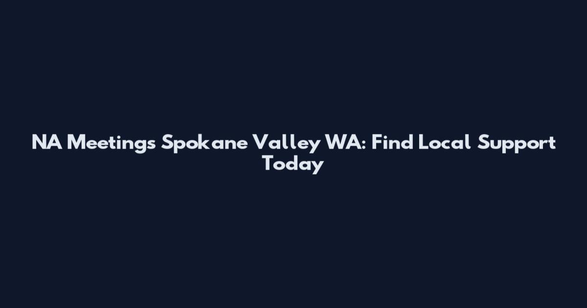 NA Meetings Spokane Valley WA: Find Local Support Today