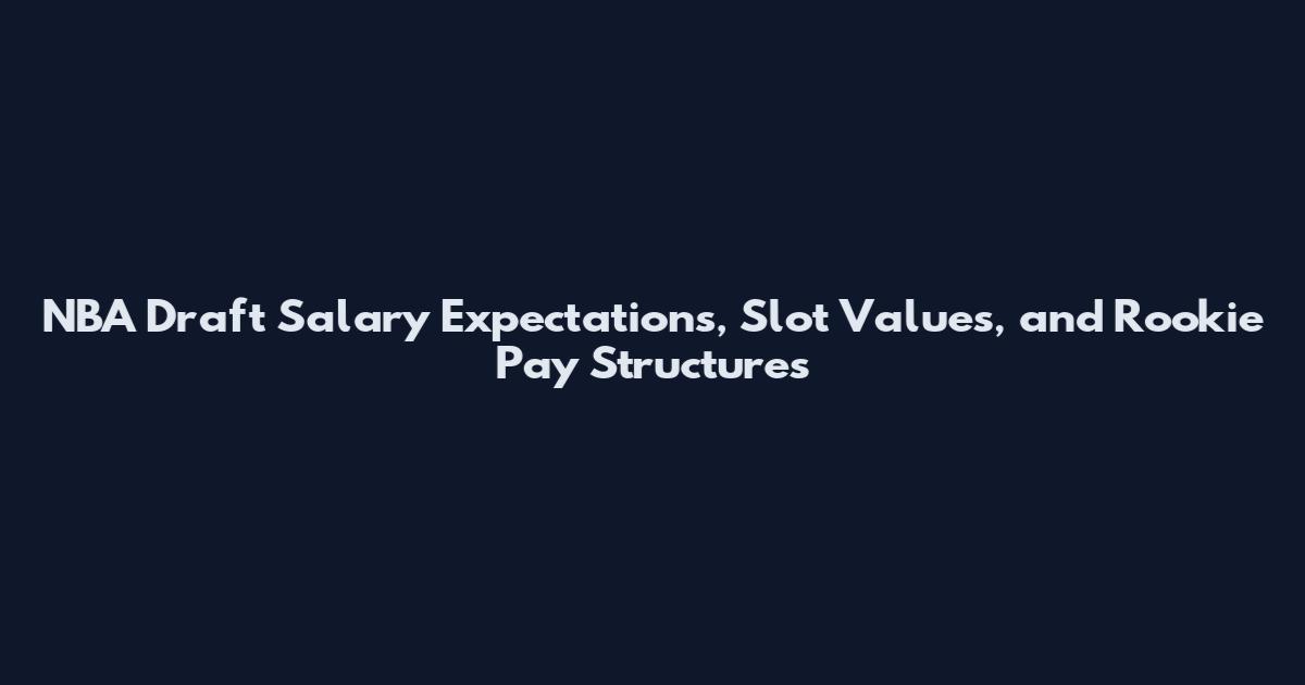 NBA Draft Salary Expectations, Slot Values, and Rookie Pay Structures