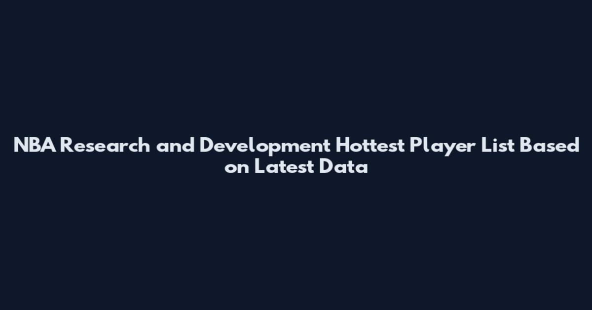 NBA Research and Development Hottest Player List Based on Latest Data