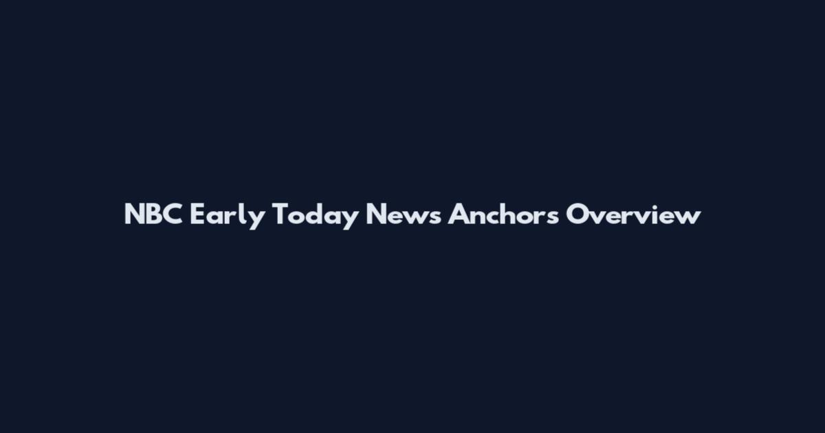 NBC Early Today News Anchors Overview