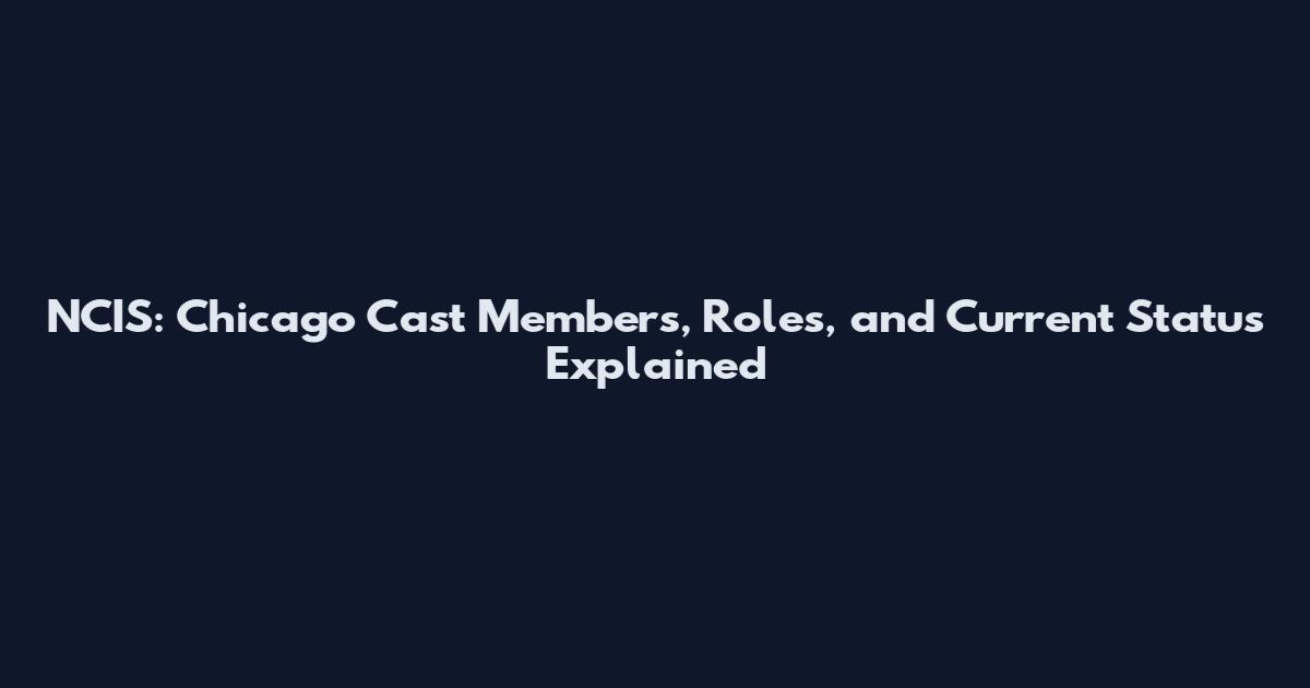 NCIS: Chicago Cast Members, Roles, and Current Status Explained