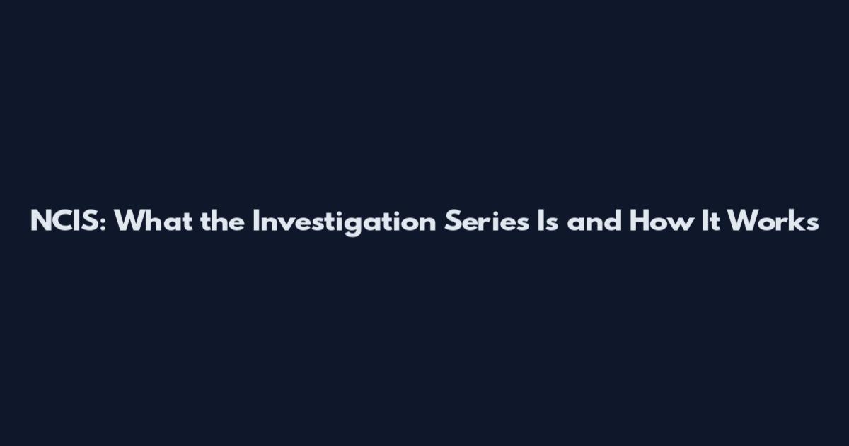 NCIS: What the Investigation Series Is and How It Works