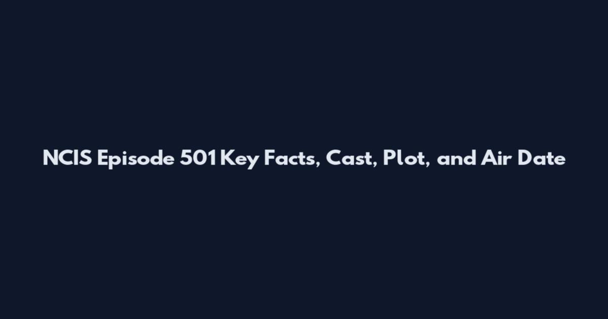 NCIS Episode 501 Key Facts, Cast, Plot, and Air Date