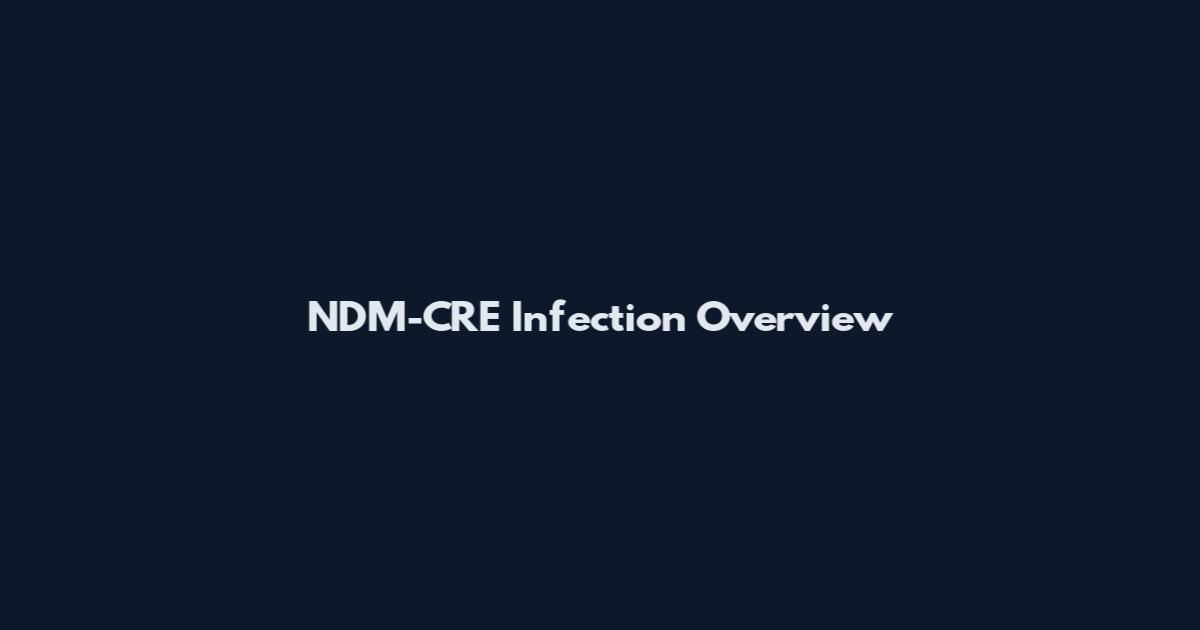 NDM-CRE Infection Overview