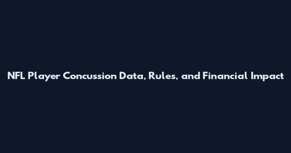 NFL Player Concussion Data, Rules, and Financial Impact