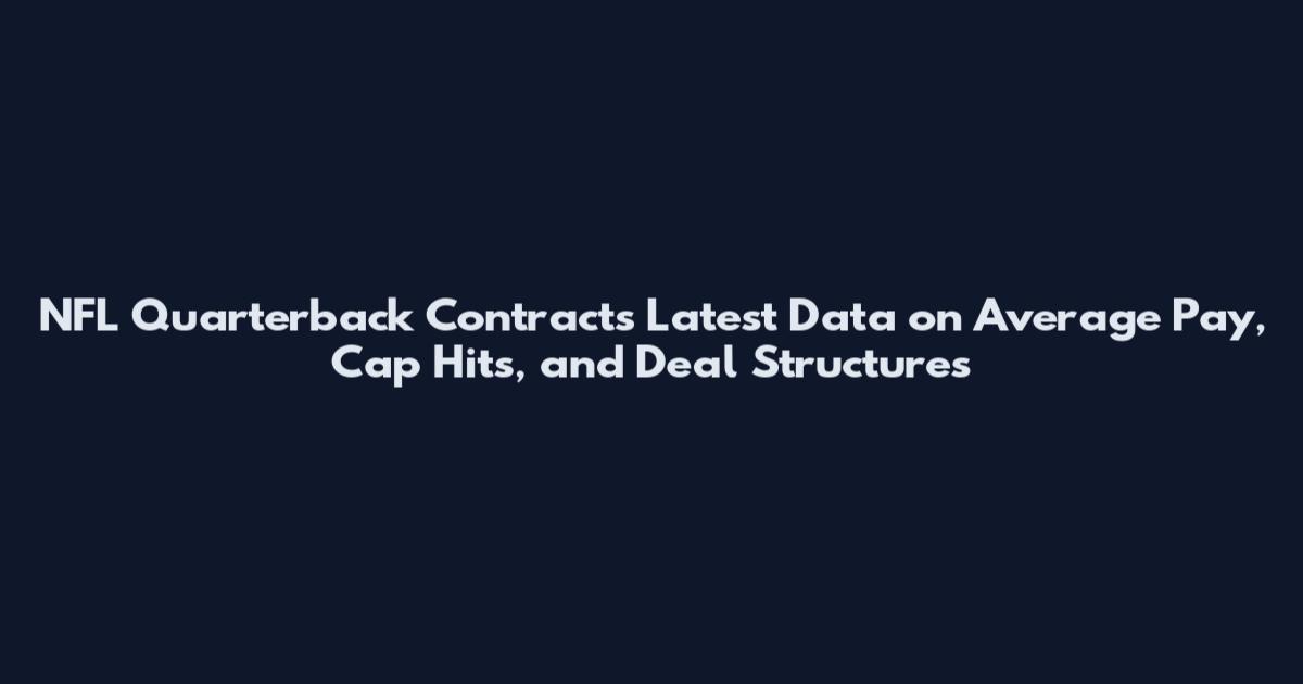 NFL Quarterback Contracts Latest Data on Average Pay, Cap Hits, and Deal Structures