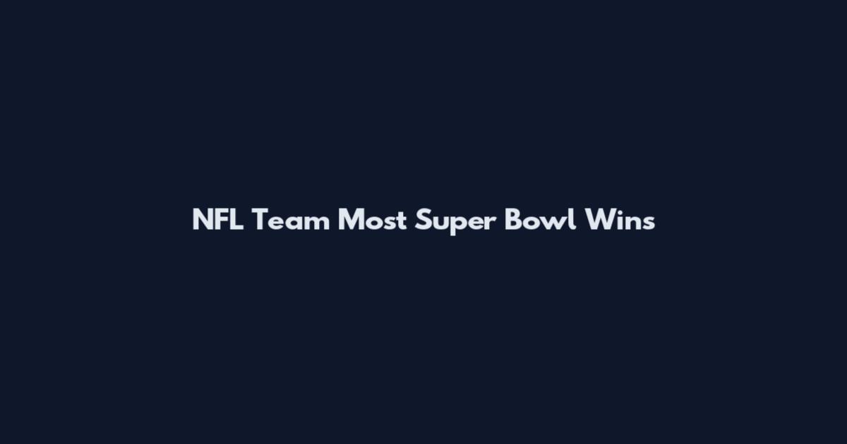 NFL Team Most Super Bowl Wins