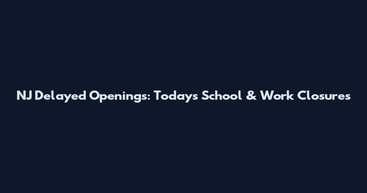 NJ Delayed Openings: Today's School & Work Closures