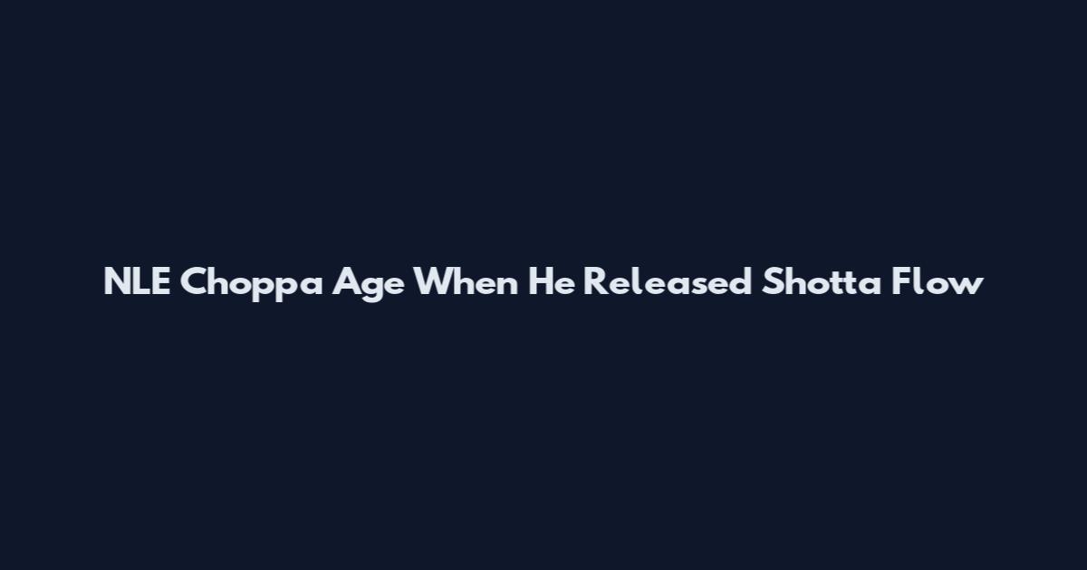 NLE Choppa Age When He Released Shotta Flow