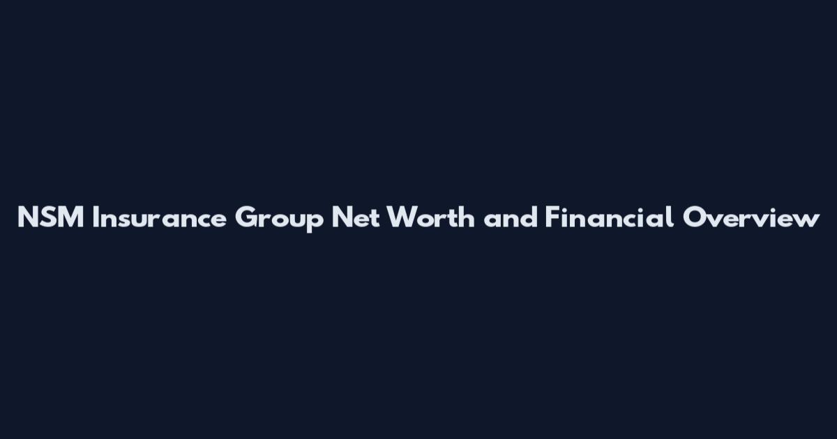 NSM Insurance Group Net Worth and Financial Overview