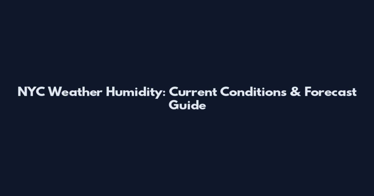 NYC Weather Humidity: Current Conditions & Forecast Guide