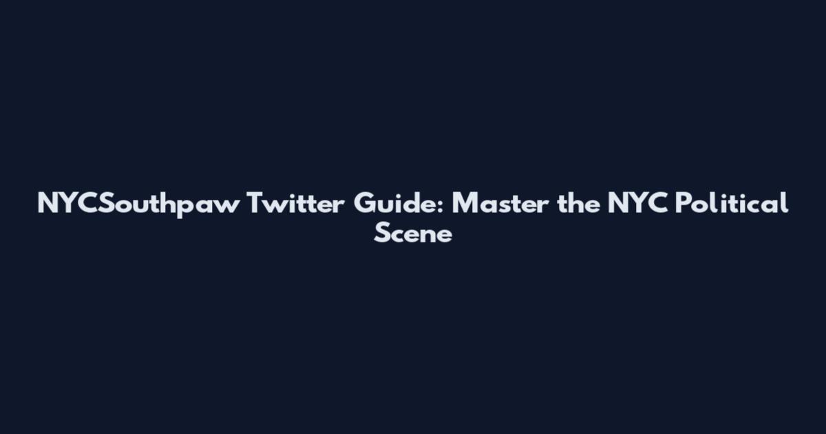 NYCSouthpaw Twitter Guide: Master the NYC Political Scene