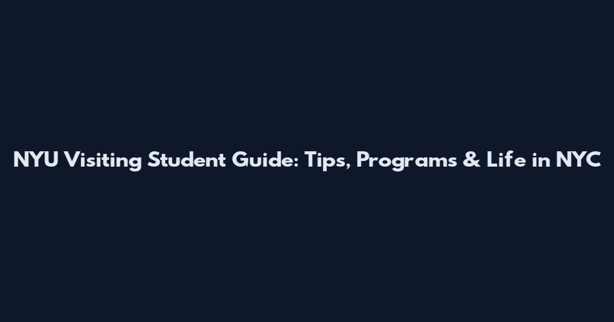 NYU Visiting Student Guide: Tips, Programs & Life in NYC