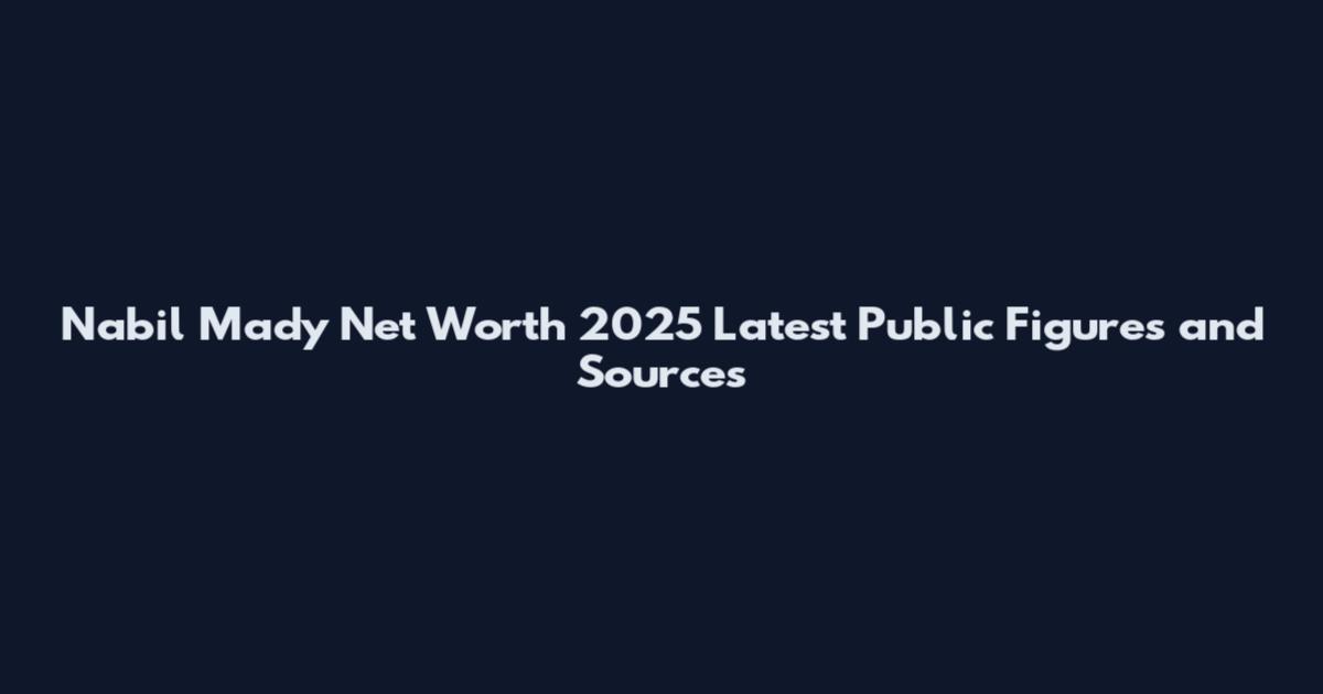 Nabil Mady Net Worth 2025 Latest Public Figures and Sources